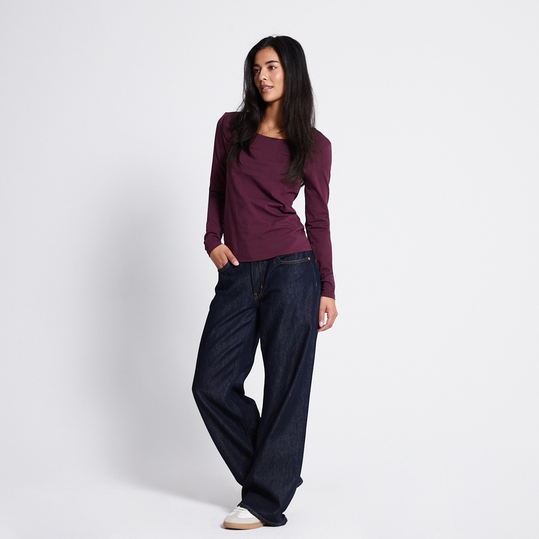 Basic long sleeve top "Fredrika" Plum
